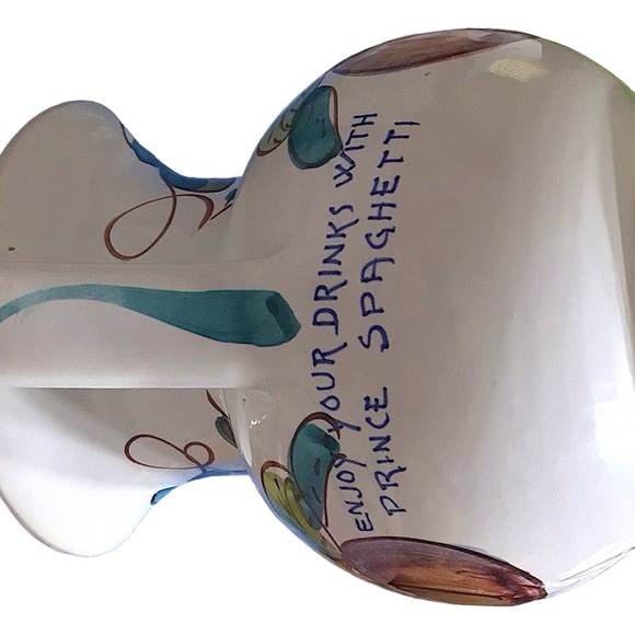 PRINCE MACARONI SPAGHETTI 1940s VINTAGE ITALIAN CERAMIC HAND-PAINTED PITCHER - Picture 5 of 12